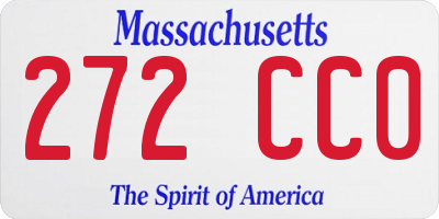 MA license plate 272CC0