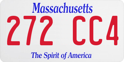 MA license plate 272CC4