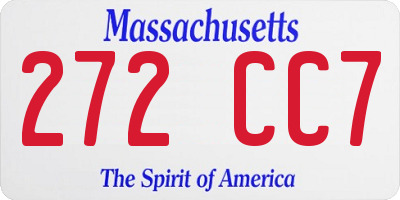 MA license plate 272CC7