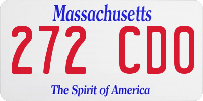 MA license plate 272CD0