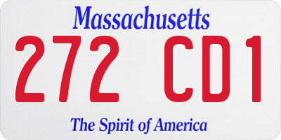 MA license plate 272CD1