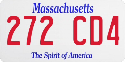 MA license plate 272CD4