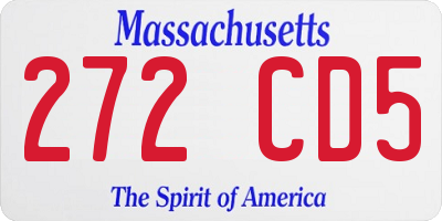 MA license plate 272CD5