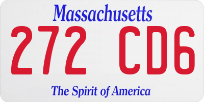 MA license plate 272CD6