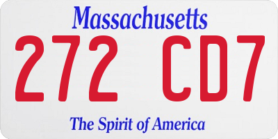 MA license plate 272CD7