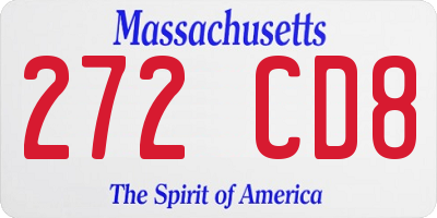 MA license plate 272CD8