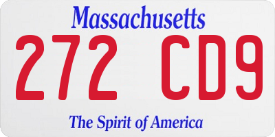 MA license plate 272CD9