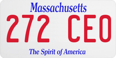 MA license plate 272CE0