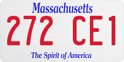 MA license plate 272CE1