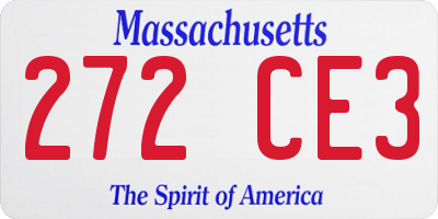MA license plate 272CE3