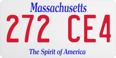 MA license plate 272CE4
