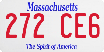 MA license plate 272CE6