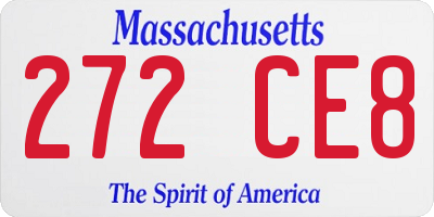 MA license plate 272CE8