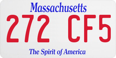 MA license plate 272CF5