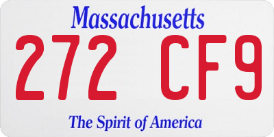 MA license plate 272CF9