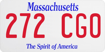 MA license plate 272CG0