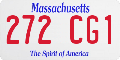 MA license plate 272CG1