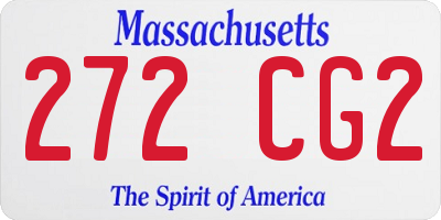 MA license plate 272CG2