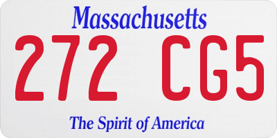 MA license plate 272CG5