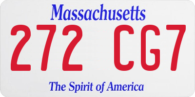 MA license plate 272CG7