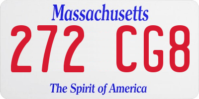 MA license plate 272CG8