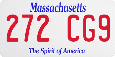 MA license plate 272CG9