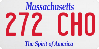 MA license plate 272CH0