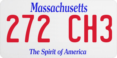 MA license plate 272CH3