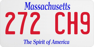 MA license plate 272CH9