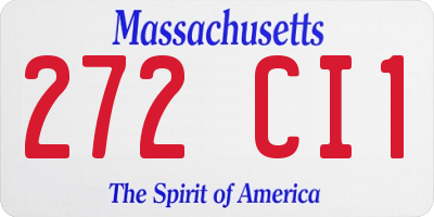 MA license plate 272CI1