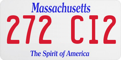 MA license plate 272CI2