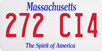 MA license plate 272CI4