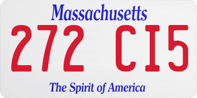 MA license plate 272CI5
