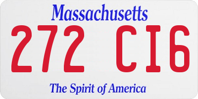 MA license plate 272CI6