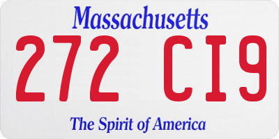 MA license plate 272CI9