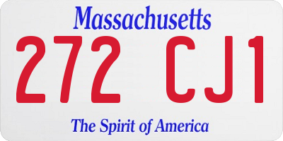 MA license plate 272CJ1