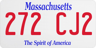 MA license plate 272CJ2