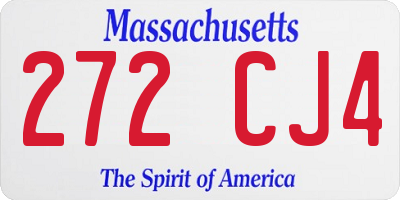 MA license plate 272CJ4
