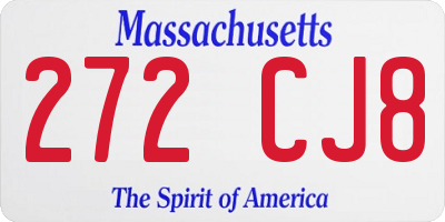 MA license plate 272CJ8
