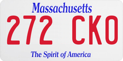 MA license plate 272CK0