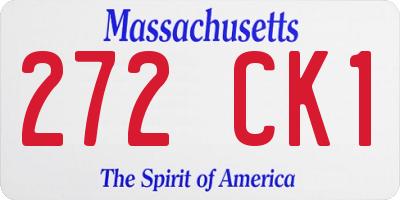 MA license plate 272CK1