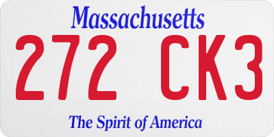MA license plate 272CK3