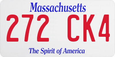 MA license plate 272CK4