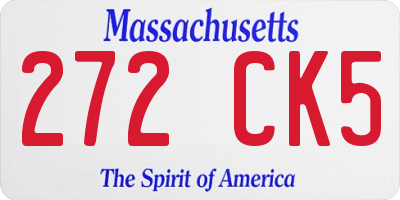 MA license plate 272CK5