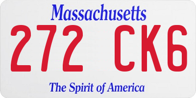 MA license plate 272CK6