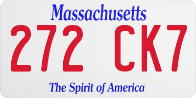 MA license plate 272CK7