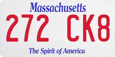 MA license plate 272CK8
