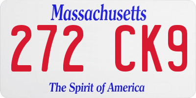 MA license plate 272CK9