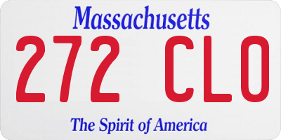 MA license plate 272CL0
