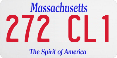 MA license plate 272CL1